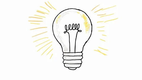 Light bulb illuminating hand drawn Video stock 101429994