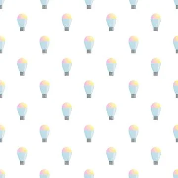 Light bulb illumination seamless pattern on white background Stock Illustration