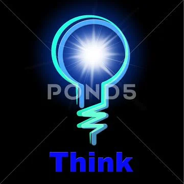 Light bulb indicating think about it and contemplate consideration Stock Illustration