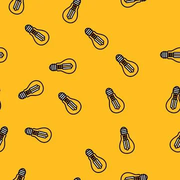 Light bulb industry vector seamless pattern Stock Illustration