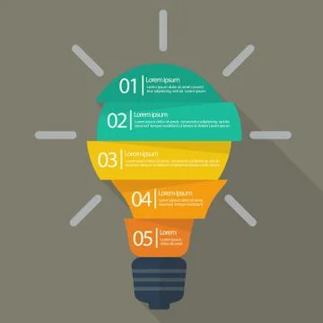 Light bulb infographic Stock Illustration