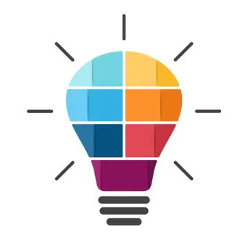 Light bulb infographic. Template for circle diagram, graph, presentation and Illustrazione stock