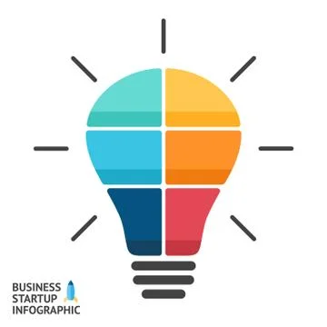 Light bulb infographic. Template for circle diagram, graph, presentation and 스톡 일러스트