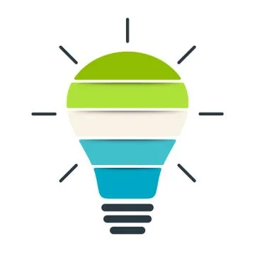 Light bulb infographic. Template for circle diagram, graph, presentation and Stock Illustration