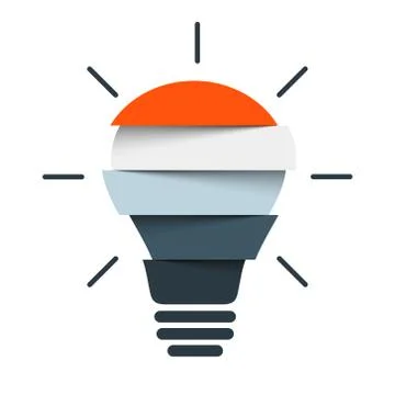 Light bulb infographic. Template for circle diagram, graph, presentation and Stock Illustration