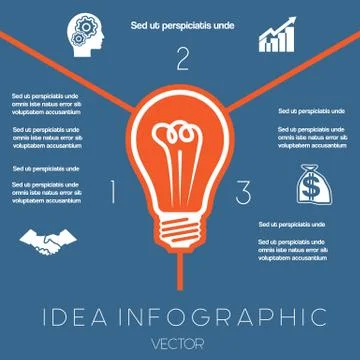 Light bulb infographics template three positions Stock Illustration
