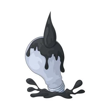 Light Bulb with Ink Drop illustration Ilustração Stock