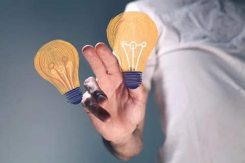 Light bulb with innovation concept Stock Photos
