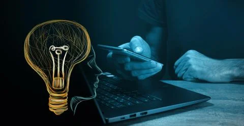 Light bulb with innovation concept Stock Photos