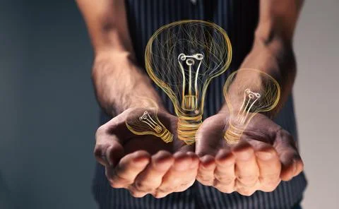 Light bulb with innovation concept Stock Photos