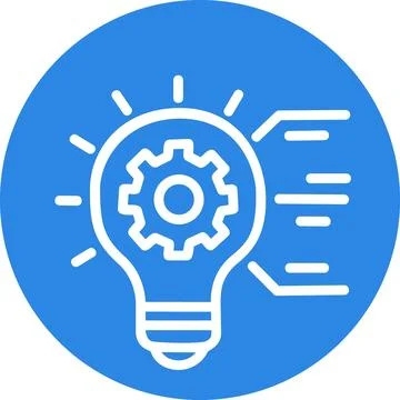 Light bulb innovation gear process icon Stock Illustration