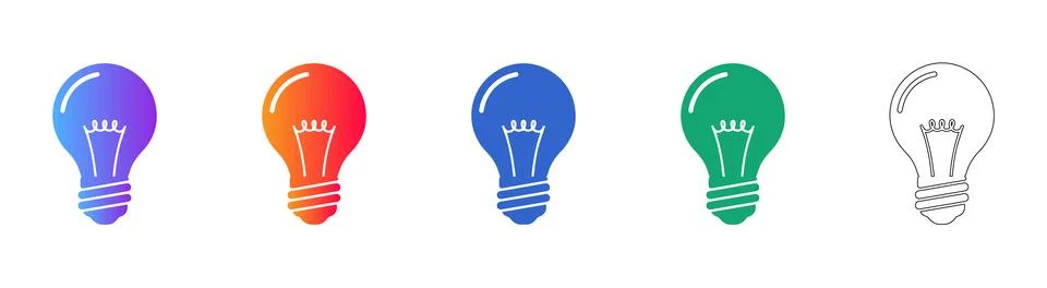 Light Bulb Innovation Icon Set Stock Illustration