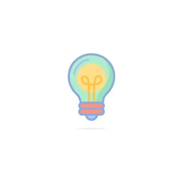 Light bulb innovation solution icon vector and white background design Stock Illustration
