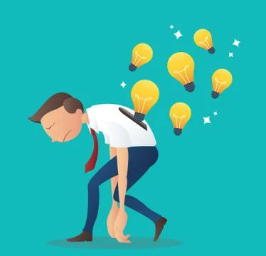 Light bulb inserting into businessman back Stock Illustration