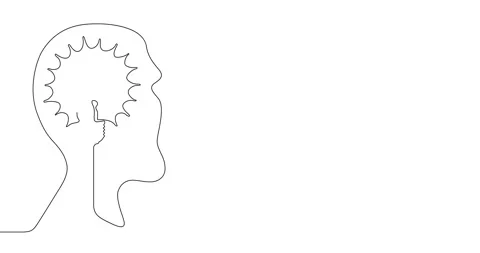 Light bulb inside a human head. Idea symbol. Stock Footage 245497151