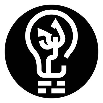 Light bulb with intersecting arrows inside representing idea generation イラスト素材