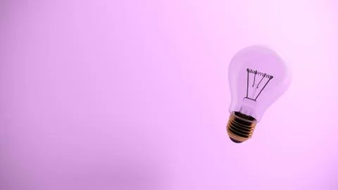 Light bulb isolated on pink background - 3D Rendering. 3d illustration Stock Illustration