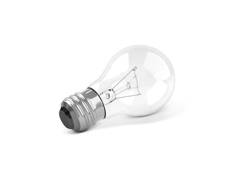 Light bulb isolated on white. 3d render Stock Illustration