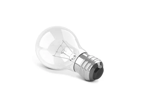 Light bulb isolated on white. 3d render Stock Illustration