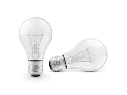 Light bulb isolated on white. 3d render Stock Illustration