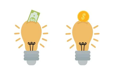 Light bulb isolated on white background. Symbol of creativity, creative idea, Stock Illustration