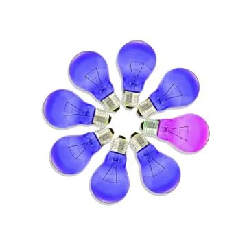 Light bulb on isolated white background. Stock Photos