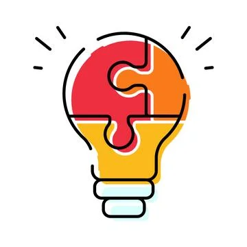 Light bulb with jigsaw puzzle pieces showing idea solution Stockillustratie
