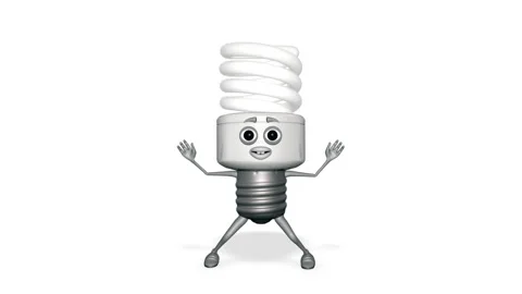 Light Bulb Jumping Looped White Background Vídeo Stock 167456063