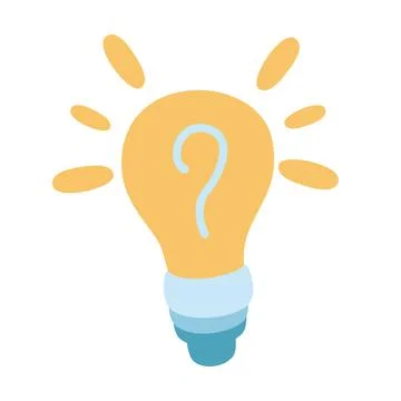 Light bulb lamp icon with question mark inside. Hint symbol. Problem solution Illustrazione stock