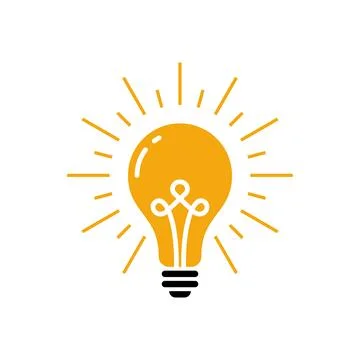 Light Bulb Lamp Icon Vector Template Stock Illustration