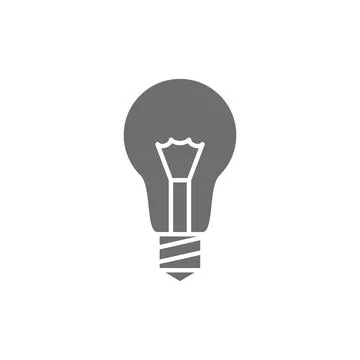 Light bulb, lamp, idea, solution grey icon. Stock Illustration