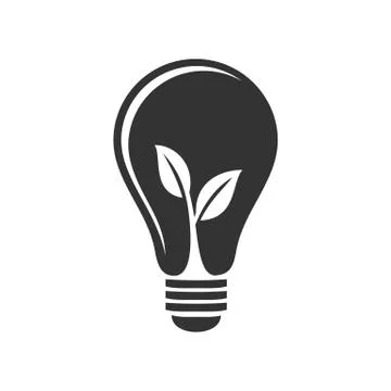 Light Bulb Lamp Natural Leaf Logo Template Illustration Design. EPS 10 Stock Illustration