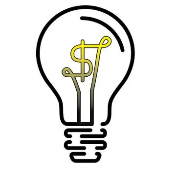 Light Bulb Lamp with US Dollar currency symbol イラスト素材