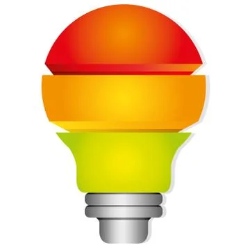 Light bulb layer diagram Stock Illustration