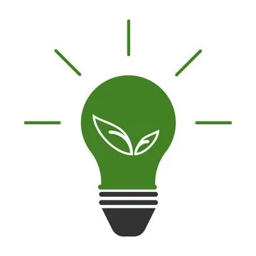 Light bulb with leaf green icon. Eco energy symbol. Sign  ecology lamp vector Stock Illustration