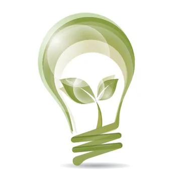 Light bulb with leaf Stock-Illustration