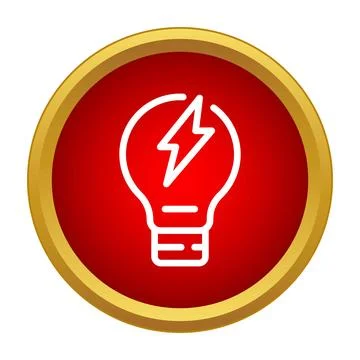 Light bulb with lightning bolt icon illustrating innovation Stock Illustration