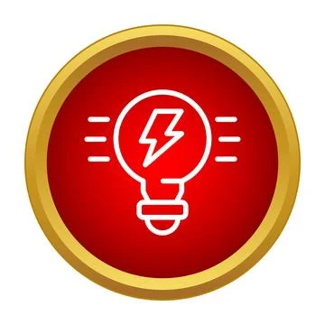 Light bulb with lightning bolt icon concept Stock Illustration