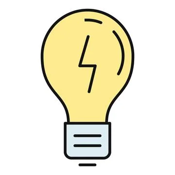 Light bulb with lightning bolt representing idea and energy 스톡 일러스트