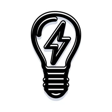 Light bulb with lightning bolt showing innovation concept 库存插图