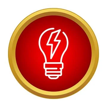 Light bulb with lightning flash icon concept Stock Illustration
