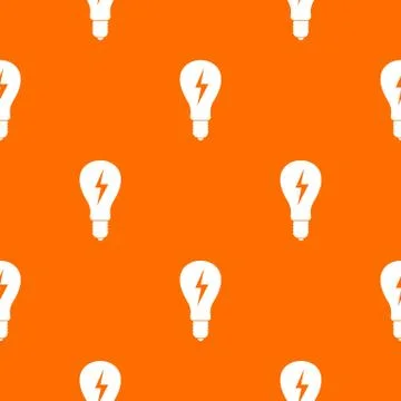 Light bulb with lightning inside pattern seamless Stock Illustration