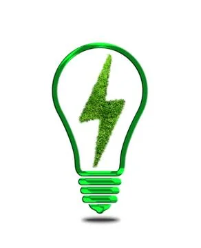 Light bulb with lightning symbol. Stock Illustration