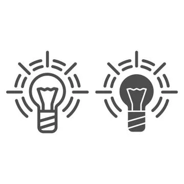 Light Bulb line and solid icon, business idea concept, Idea generator bulb sign Illustrazione stock