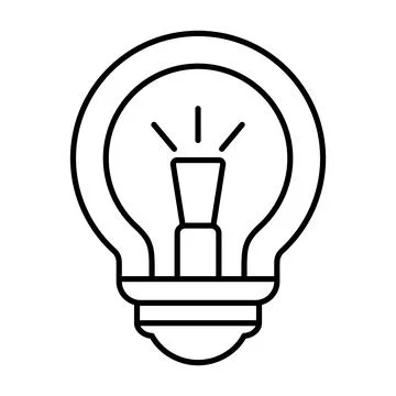 Light Bulb Line Art Vector Illustration Illustrazione stock