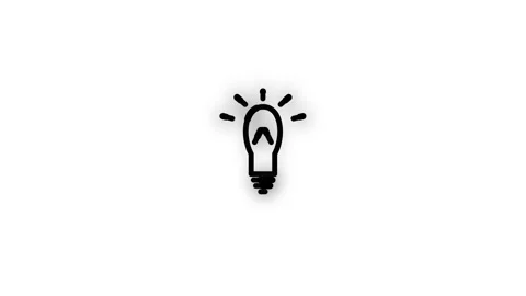 Light Bulb Line Icon Animation Loop White Background Stock Footage 337871235