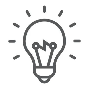 Light Bulb line icon, e learning and education Stock Illustration