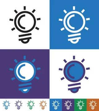 Light Bulb Line Icon Stock Illustration