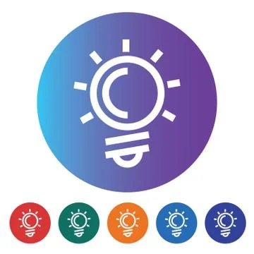Light Bulb Line Icon Stock Illustration