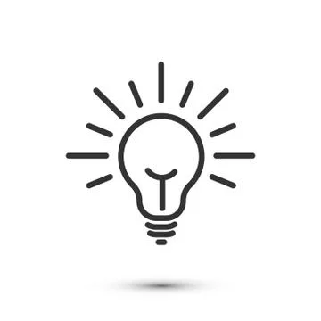 Light bulb line icon isolated on white background Stock Illustration